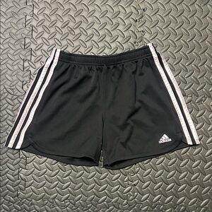 Adidas Girls XL Athletic Shorts Black with Pink Accents